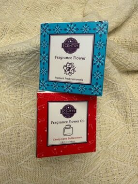 Scentsy Candy Cane Buttercream & Poinsettia Fragrance Flower - BUNDLE TO SAVE
